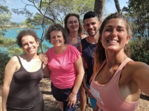 Cristina con el grupo de retiro de Julio